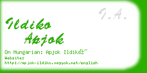 ildiko apjok business card